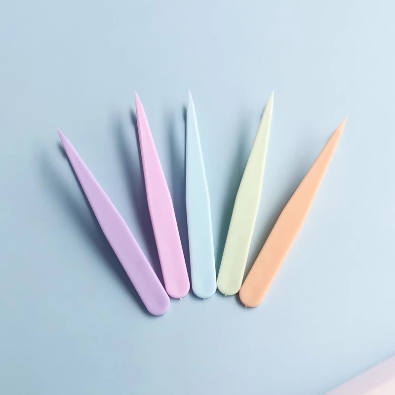 8cm Planner Sticker Tweezers Colorful Plastic Tweezers Tape Straight Tip Tweezers Hardened Pp Plastic