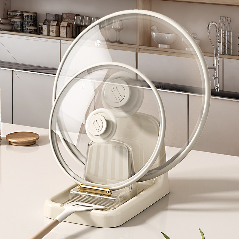 [Patent] kitchen storage rack multi-functional plastic water tray pot cover rack soup spoon rack European simple