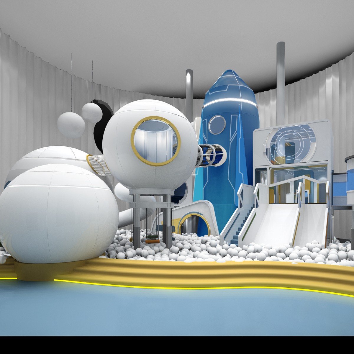 Custom Processing of Science Fiction Naughty Castle, Children's Fun Family Paradise, Shopping Mall Science and Technology Museum, Future Style Amusement Facilities Processing