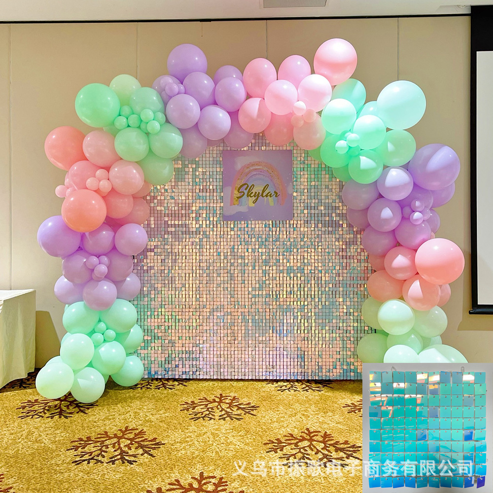 30*30cm square sequin wind plate transparent wind buckle birthday party background wall decoration advertising wall