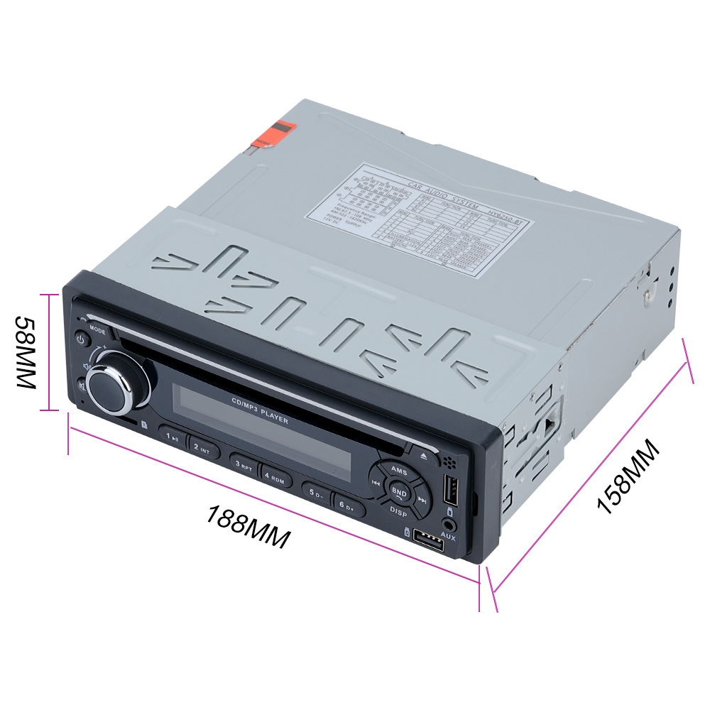 12V/24V Car Universal Single-Cylinder Cd/Dvd Player Lossless Bluetooth Car Mp3 Car Card Radio