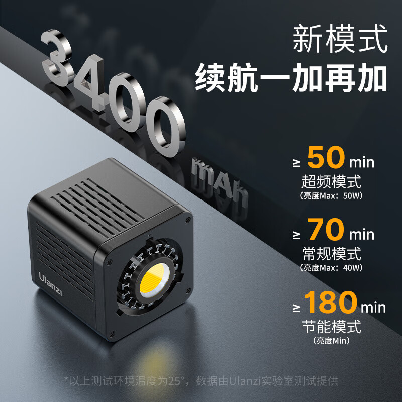 Ukrainezi Excellent Basket L023 40W Pro Handheld Fill Light Two-Color Temperature Built-In Battery Cob Light
