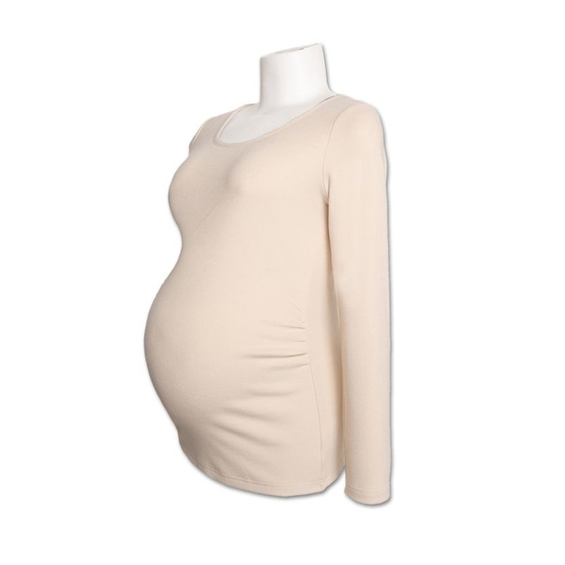 De Rong Pregnant Women's Base Shirt Pregnant Spring Warm Inner Top Autumn and Winter Slim-fit Stretch All-match Western Style Winter Wear