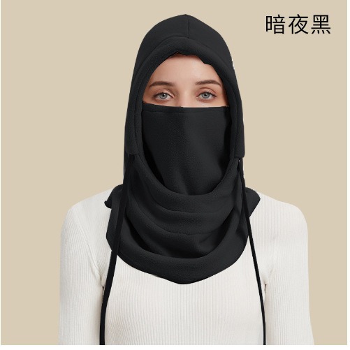 Зимняя шапка для велоспорта и катания на лыжах, шарф, маска, одноразовая противохолодная и противоморозная флисовая, утолщённая тёплая головная убор, ветрозащитная маска