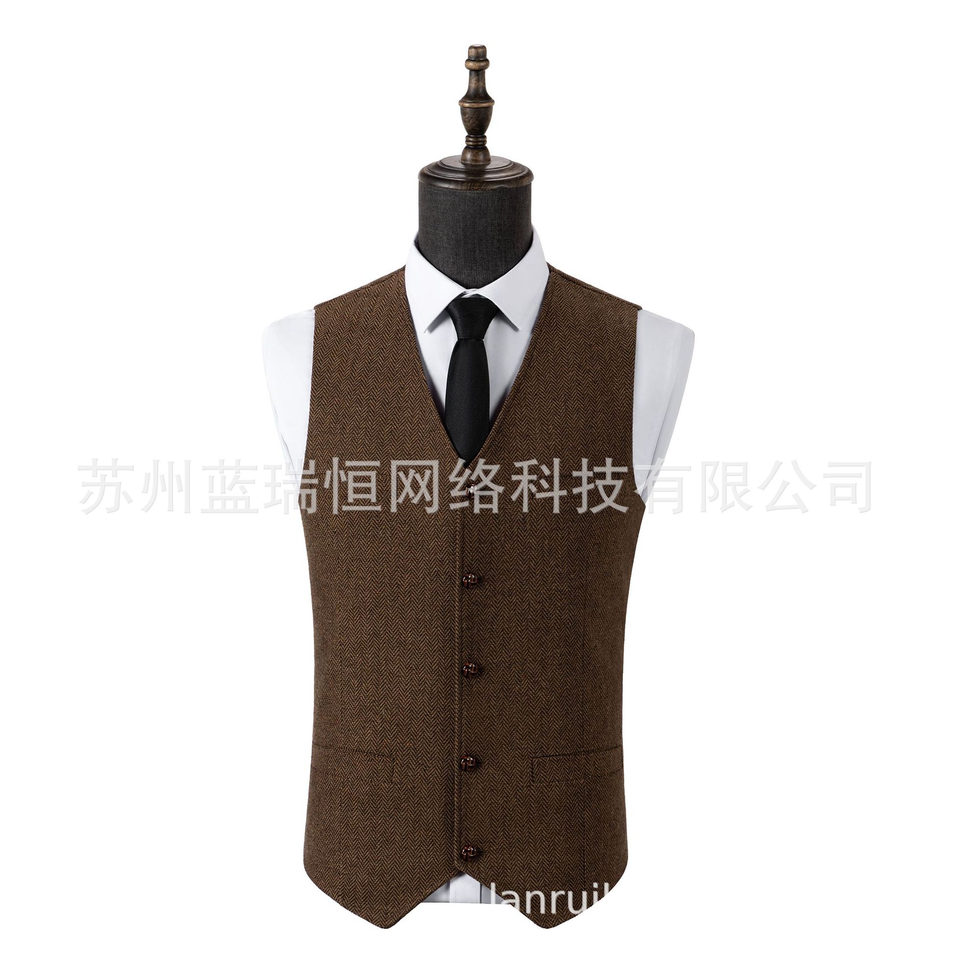 Men's Vest Amazon Blast Herringbone Vest Light Business Casual British Style Vest Vest Factory in stock
