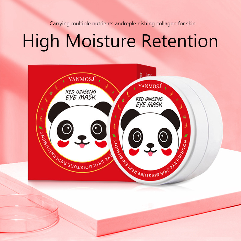 Cross-Border Export Red Ginseng Eye Mask 60 Pieces Seaweed Eye Mask Eye Mask Dark Circles Eyemask Moisturizing and Hydrating