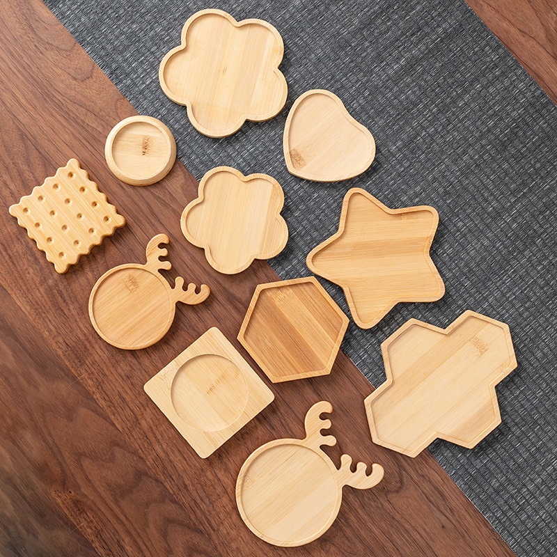 Бамбуковый круглый поднос, аксессуары для десертов, многофункциональная подставка для чая