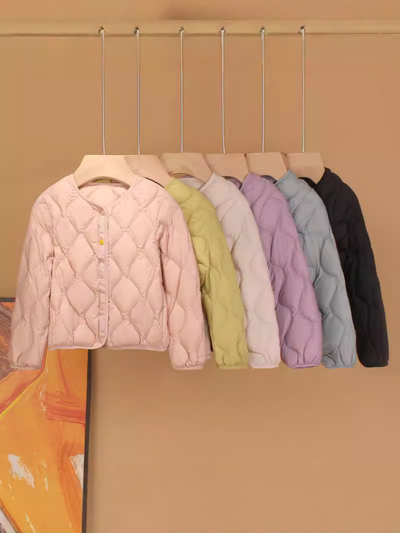 Легкая куртка из пуха для детей, короткая, для мальчиков и девочек, средние и большие размеры, школьная форма для детей, грушевидная форма
