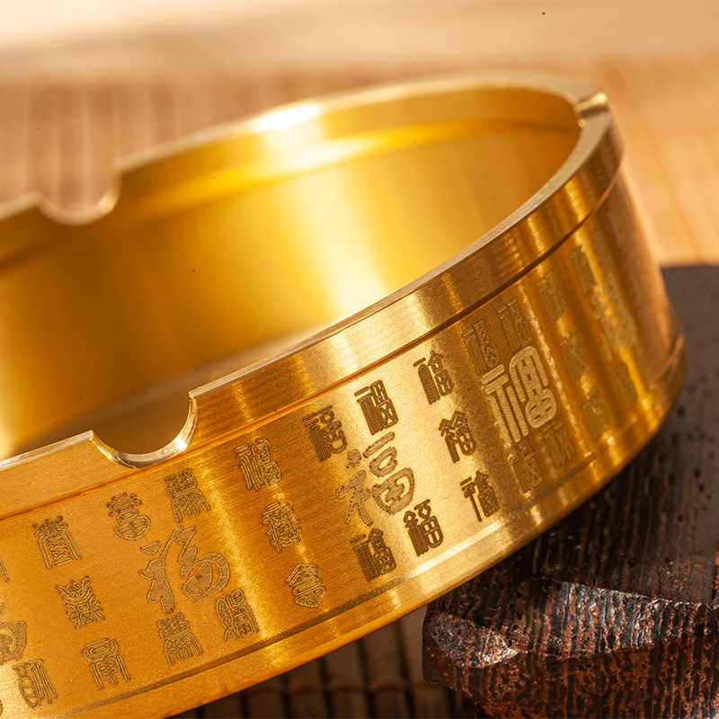 Pure Brass Ashtray Office Desk Living Room Home Hotel Classy Copper Home Decoration Pfaff Handicraft Ornaments