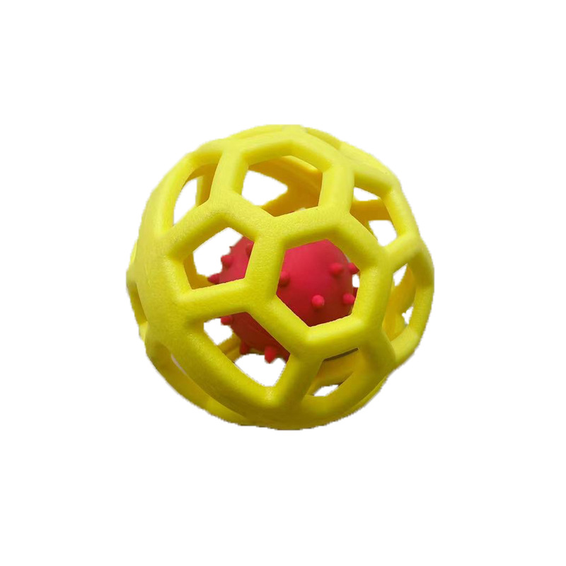 Hollow ball puppy toy cat toy TPR rubber ball Christmas bell pet toy ball source manufacturers