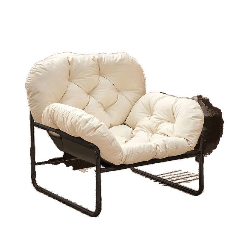 Single Sofa Chair Nordic Style Living Room Balcony Lazy Sofa Antique Style Solid Color Leisure Chair Lunch Break Wrought Iron Sofa