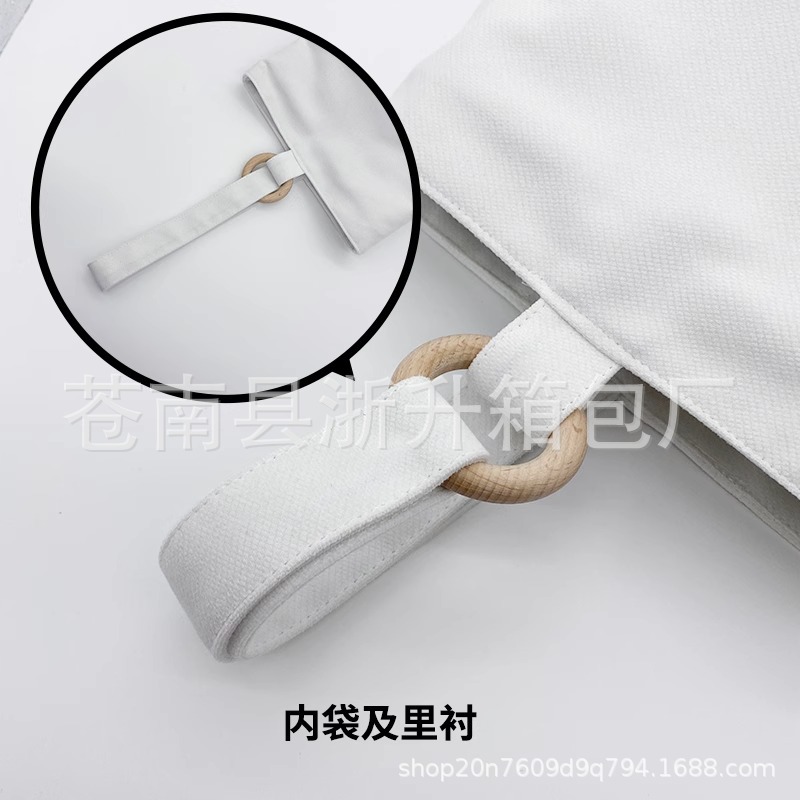 Manufacturer Customized Twill Full-Print Printed Ring Bucket Bag Hand-Carrying Canvas Women's Portable Lunch Bag Work Storage Bag