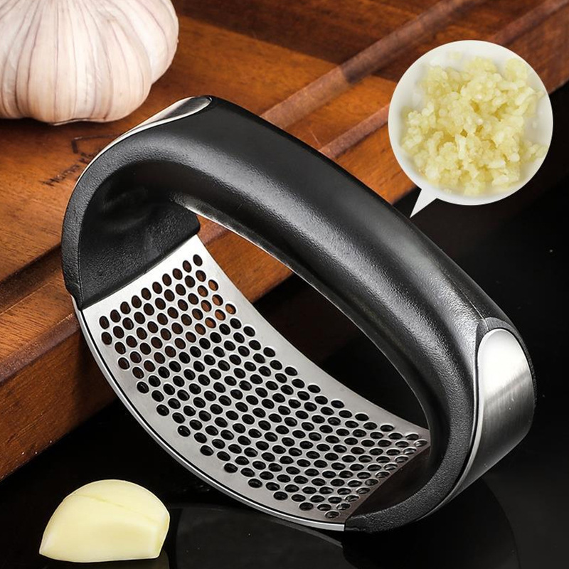 Cross-border ring stainless steel garlic press garlic clip garlic manual portable household kitchen garlic press garlic tool