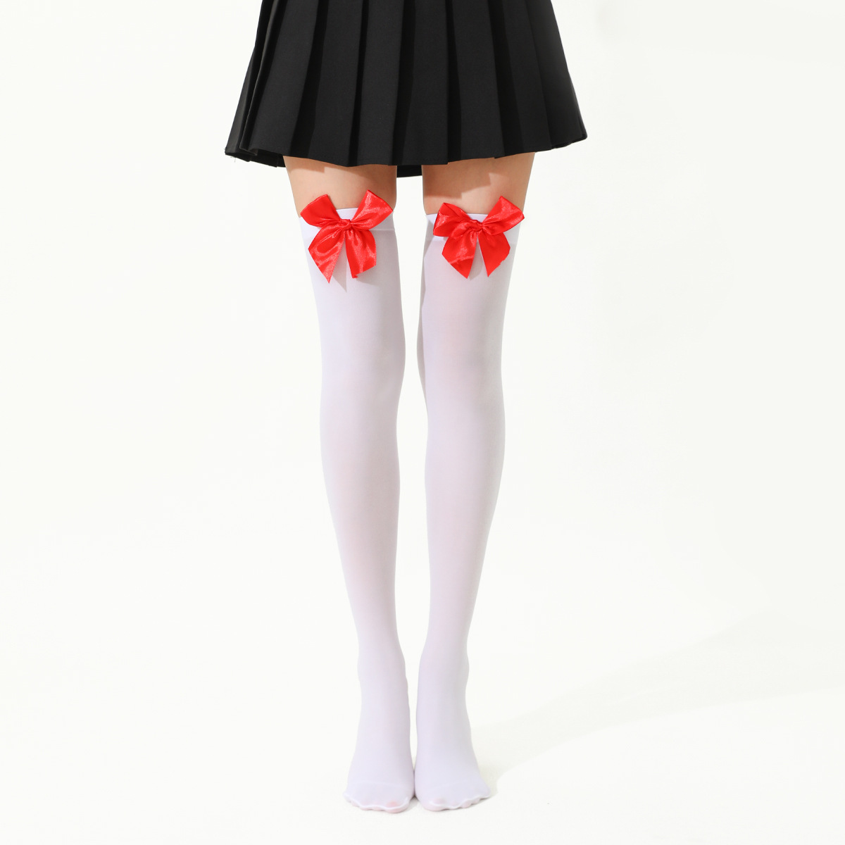 Cross-Border Domestic Sales Velvet Stockings Bow Temptation Women's Sexy Stockings Japanese Style Cute Over-The-Knee Socks