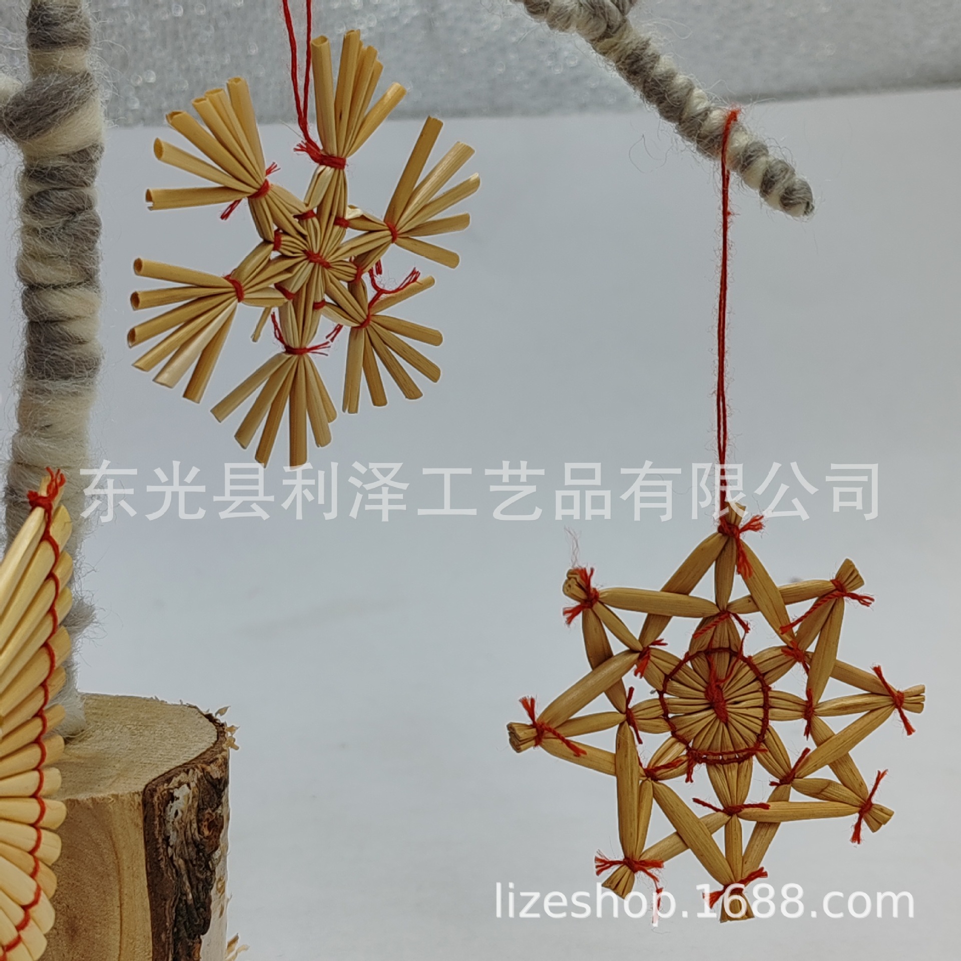 Christmas pendant gift box three-dimensional snowflake snow Angel five-pointed star pendant decoration supplies set finished product