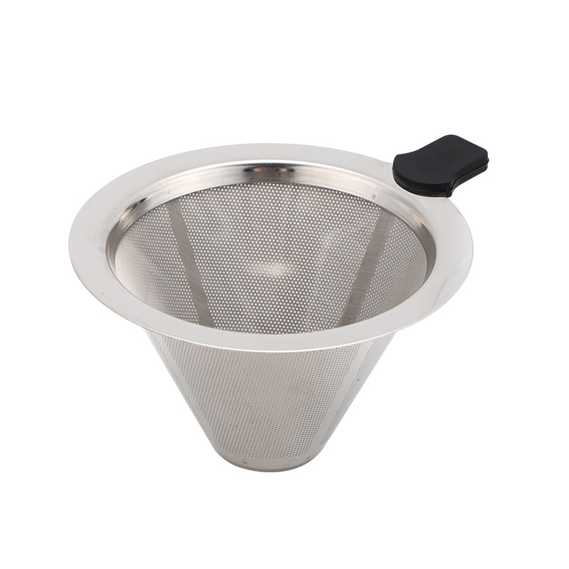 Coffee Strainer Hand Brew American Coffee Funnel 304 Double Layer Stainless Steel Coffee Strainer Coffee Pot Set Filter Cup