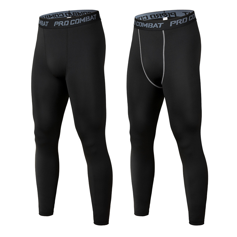 Cross-Border Spot Running Stretch Fitness Pants Basketball Leggings Cycling Breathable Quick-Drying Pants Men's Sports Tights