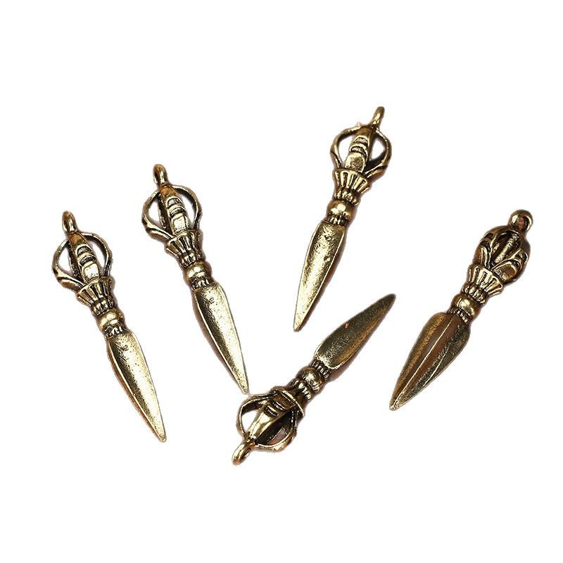 Imitation Brass Small Copper Vajra Pestle Vajra Demon-Slaying Pestle Protective Amulet Pendant Keychain Ornament