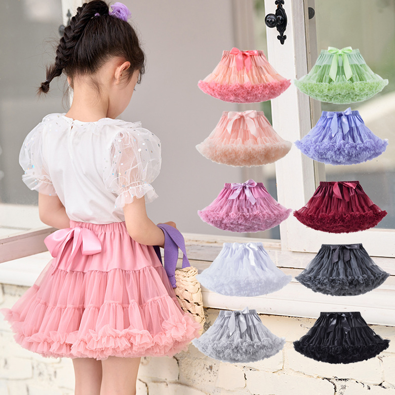Skirt Milan Classic European and American Kidsren's Skirt Kidsren's Tutu Skirt Girls Autumn and Winter Tutu Skirt Princess Skirt Mesh Skirt