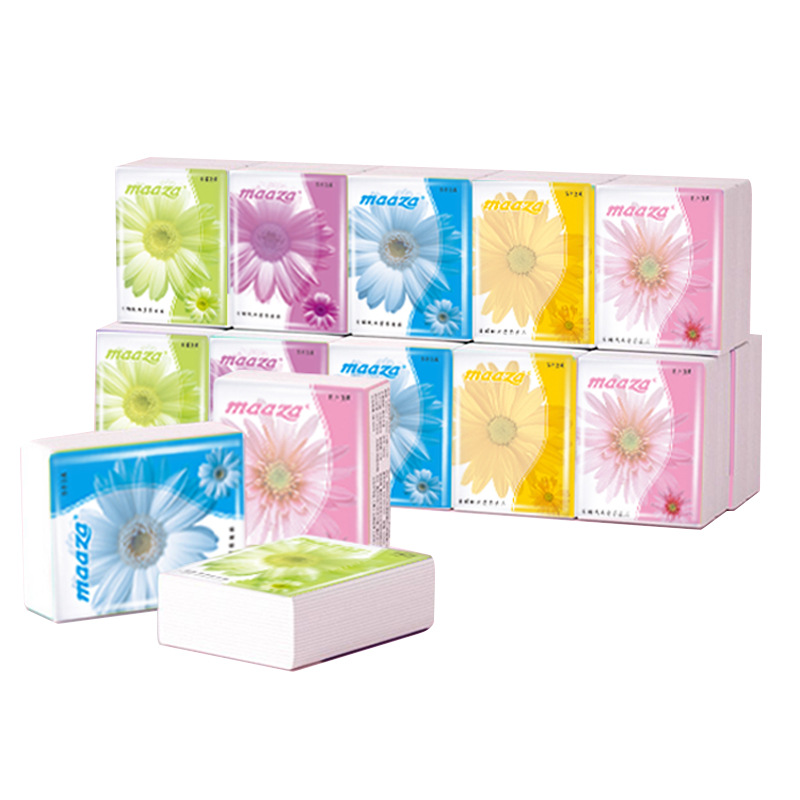 Factory Direct Hair Mini Handkerchief Paper 3 Layers 5 Pieces Gift Portable Small Bag Paper Towel Whole Box Wholesale E-Commerce Promotion Free Shipping