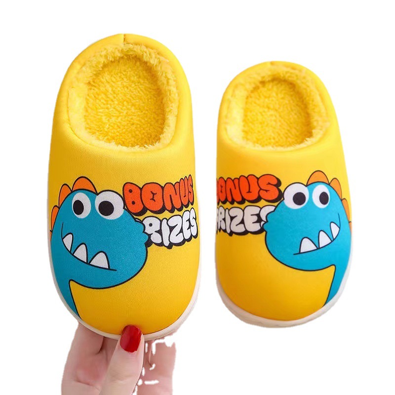 Cixi Younuo Shoes Industry 2025 Autumn and Winter New Children's Cotton Slippers Cartoon Dinosaur Home Cotton Slippers Spot Wholesale
