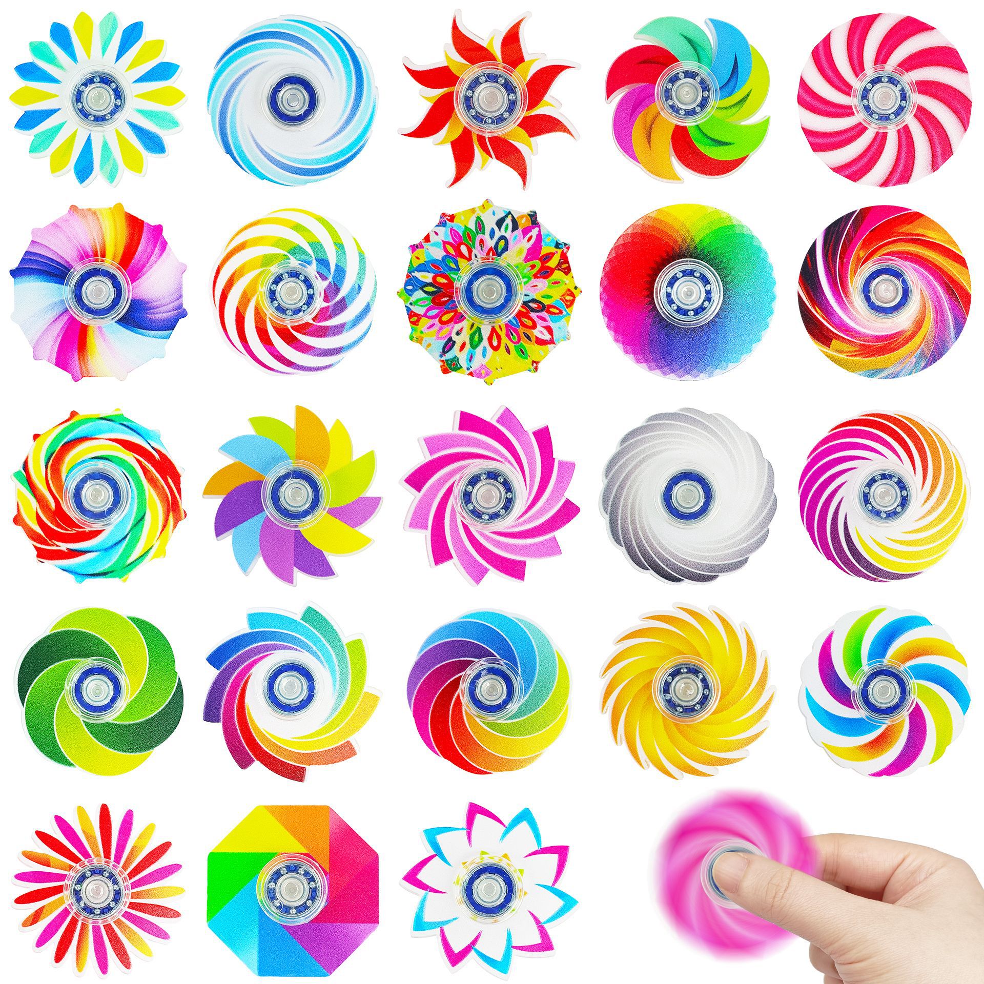 Cross-border creative color gyro acrylic colorful fingertip gyro spinning top cool decompression toys wholesale