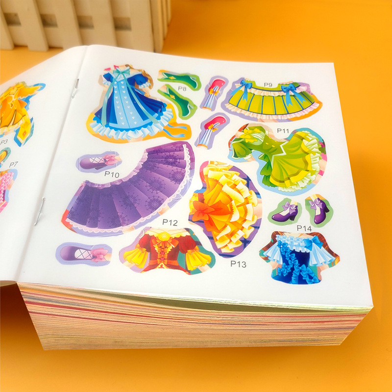 All 12 Princess changing stickers book New version princess stickers changing stickers girl stickers changing New version