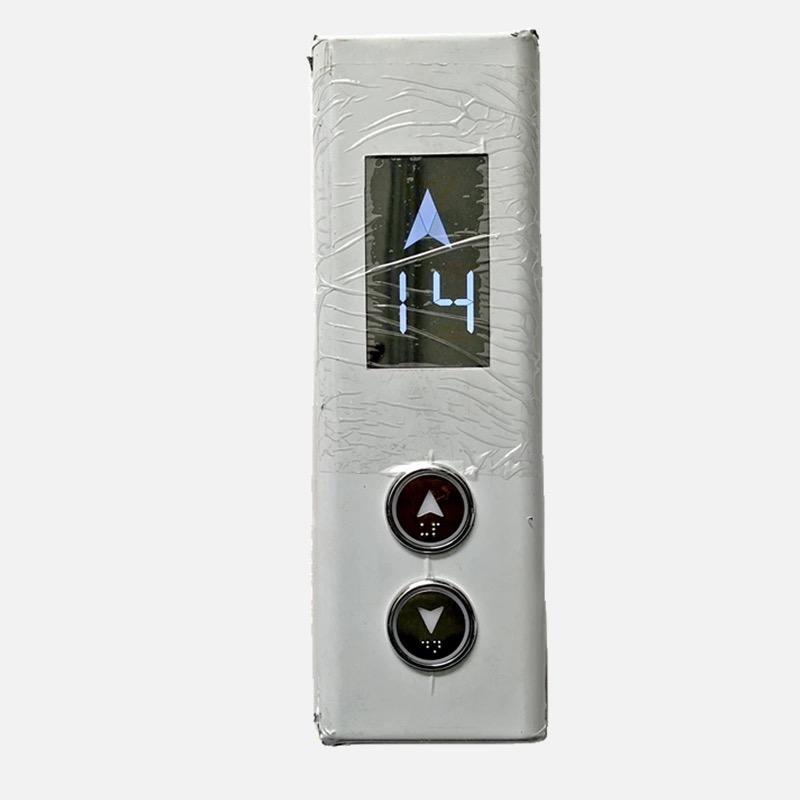 Hangzhou Xioo Elevator Hbp11 Outbound Call Elevator Calling Panel Box Blue/Black Screen White Text Square and Round Buttons