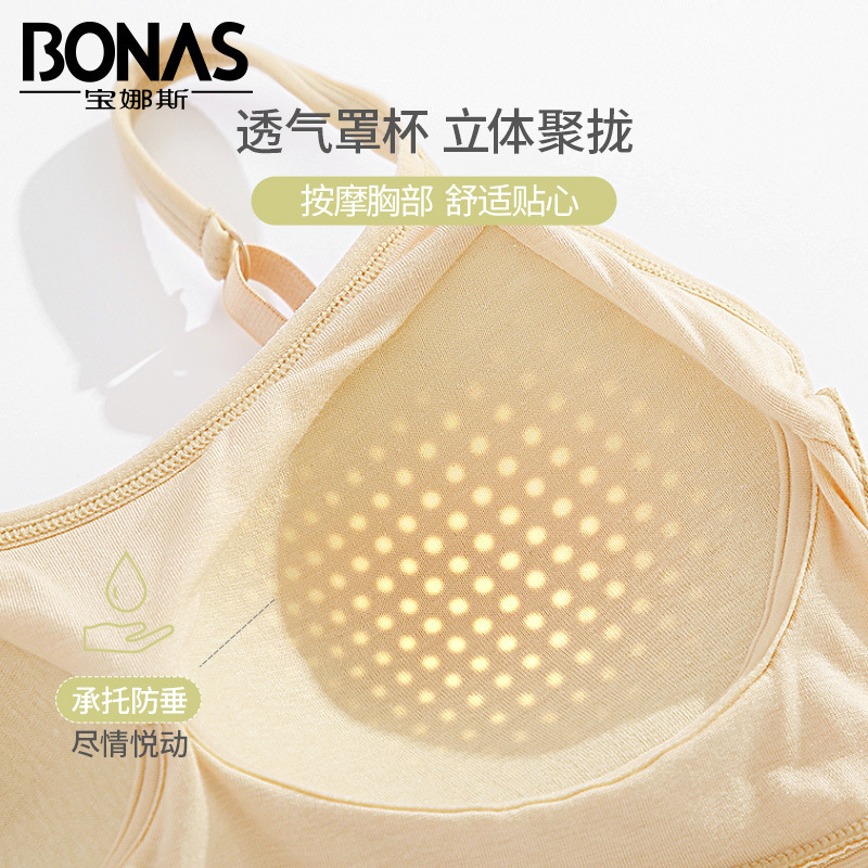 Girls' Japanese Style Intimates, Women's Non-Wired Student's Comfortable Junior High School and High School Girl's Big Breasts Showing Small Bra Thin Summer