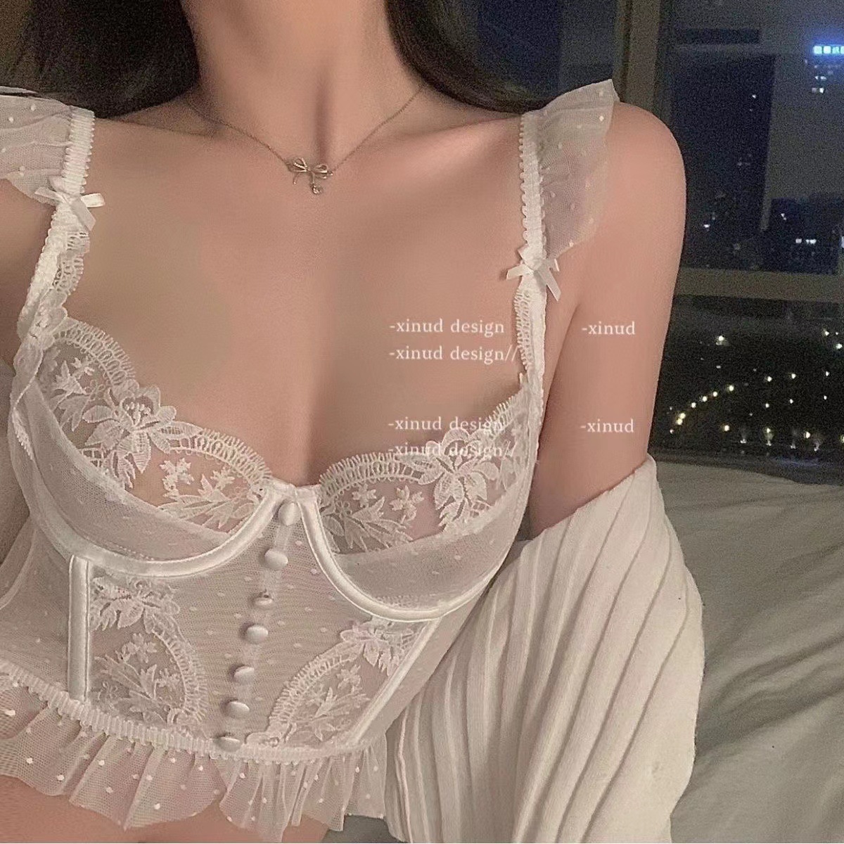 Кружевной бюстгальтер с косточками, ультра-тонкий, для больших грудей, с вышивкой