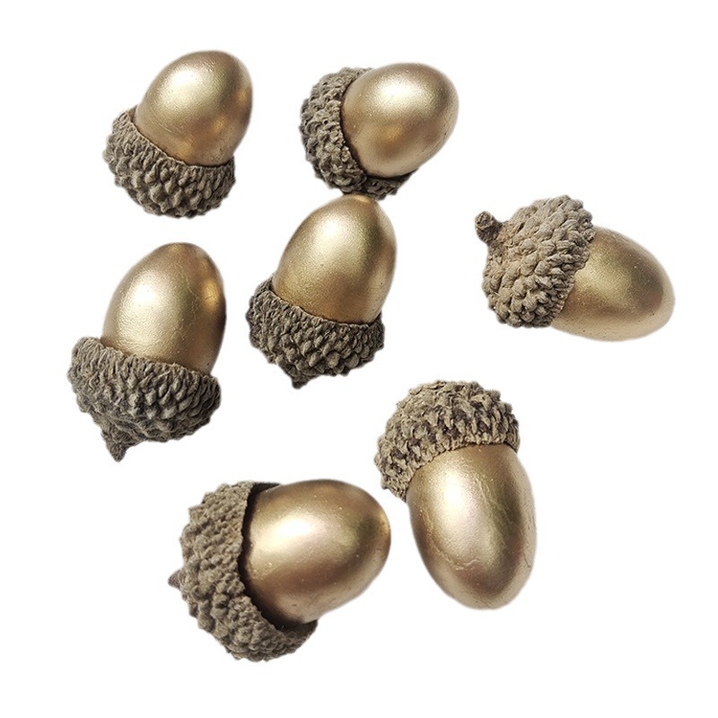 Simulated Acorn Champagne Gold Foam Acorn Red Acorn Simulated Fake Acorn Christmas Christmas Decoration Original Color Acorn
