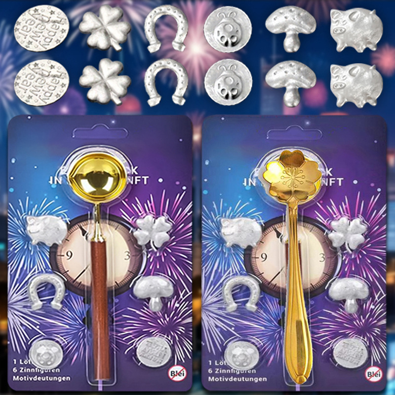 Сплав олова и висмута Четырехлистный клевер Талисман удачи Удачная монета Набор для литья олова