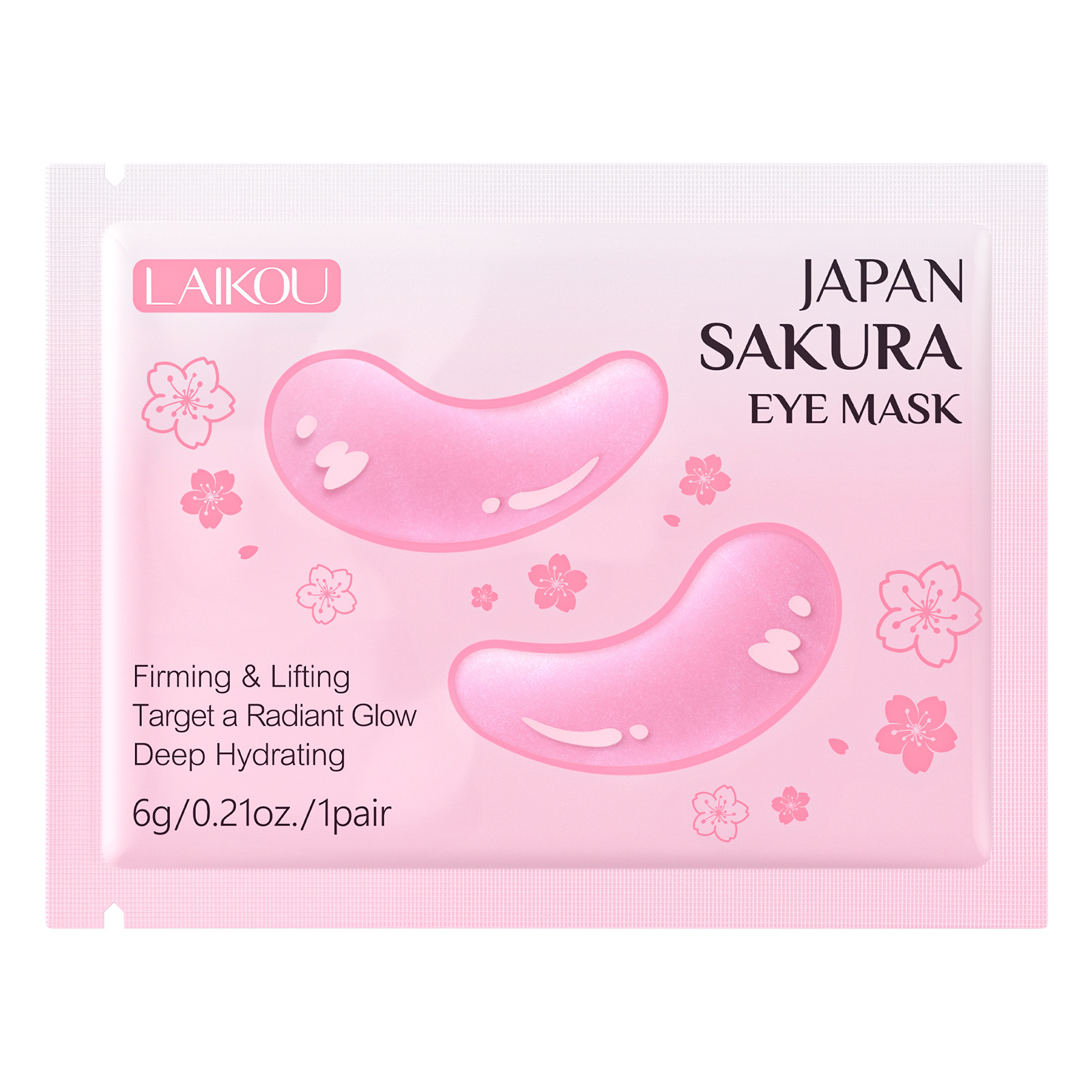Cross-Border Laikou Sakura Single-Piece Eye Mask 6G/Pair Hydrating, Moisturizing, Caring for the Skin Around the Eyes and Moisturizing in Stock