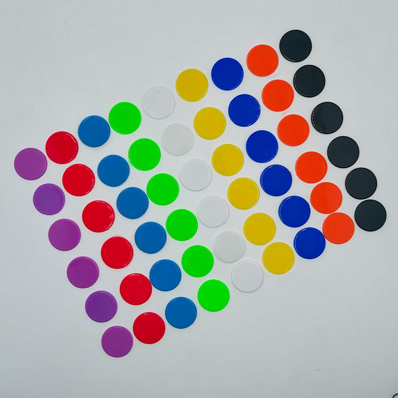 Factory Wholesale 25mm Plastic Chips Colorful Chips Game Coins Bingo Game Accessories Teaching Plastic Coins