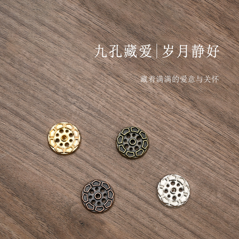 Lotus Nine-Hole Incense Insert Tray Incense Holder Small Water Drop Incense Holder Bracket Incense Burner Antique Mini Incense Holder Zen Line Incense Burner Sandalwood