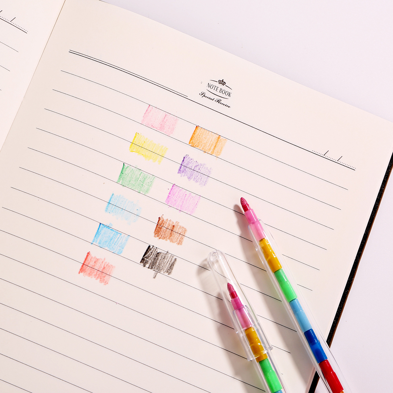 Creative block coloring crayon 11 color round crayon oil painting stick color pen color student stationery prizes wholesale