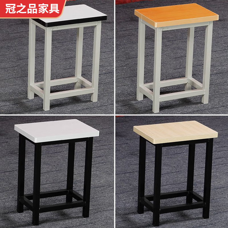 Wholesale Dormitory Student Training Square Tube Stool Simple Workshop Factory Operation Fast Food Restaurant Household Small Square Stool