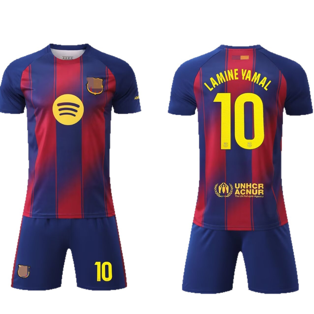 25-26 Barcelona S Home No. 10 Yamal Football Uniform Kidsren's Adult Team Uniform Jersey Size 14-3XL