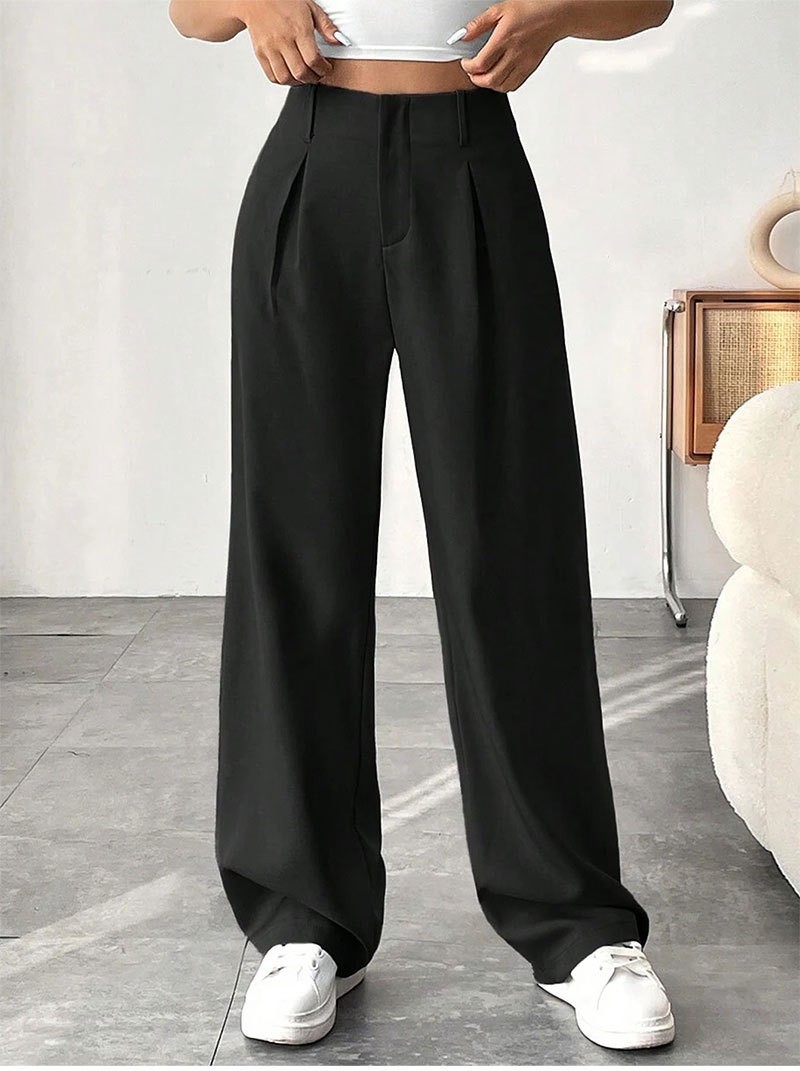 in stock Europe and the United States cross-border 2025 commuter sagging slim spring and summer high waist wide leg pants Joker casual suit pants pants