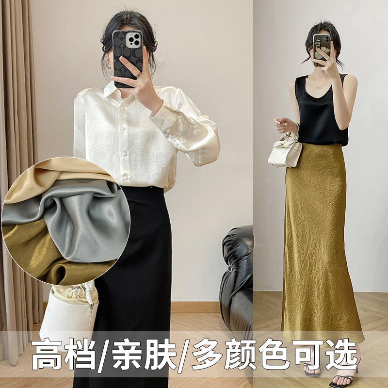 Thin 100% Triacetate Fabric Hand-Grabbed New Chinoiserie Pleated Texture Dress Skirt Shirt Pants Fabric