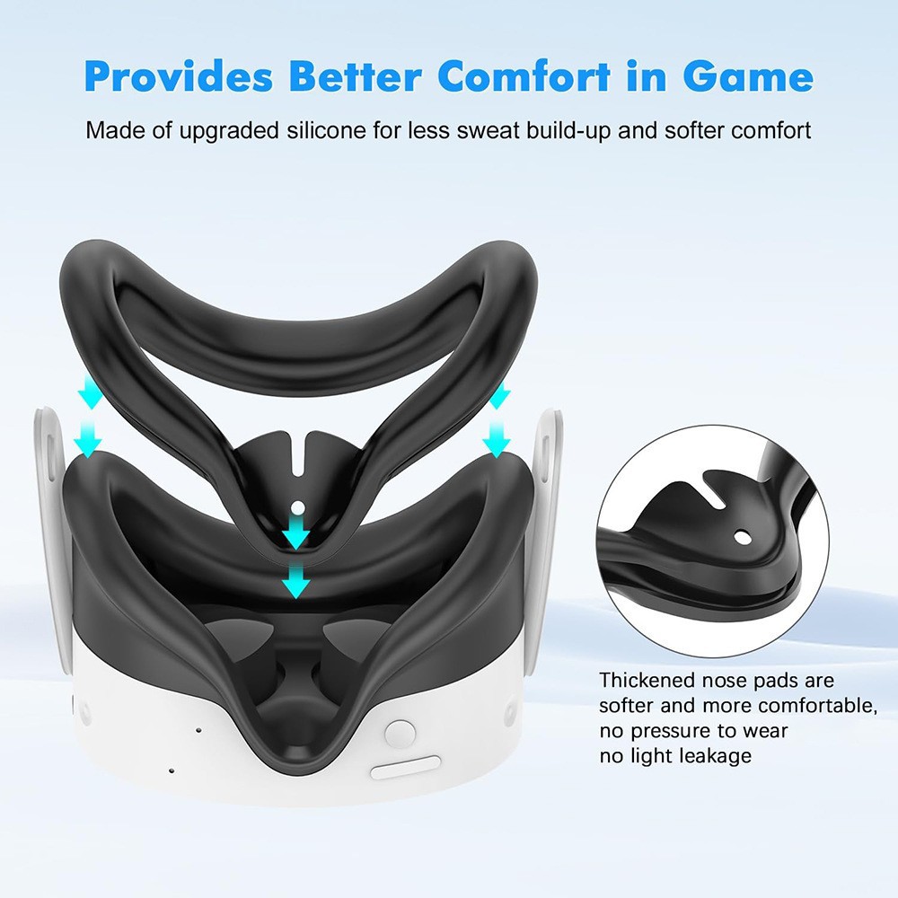Hot Sale Applicable Meta quest 3s Silicone Face Mask vr Gaming Silicone Cover Accessories quest3s Protective Cover