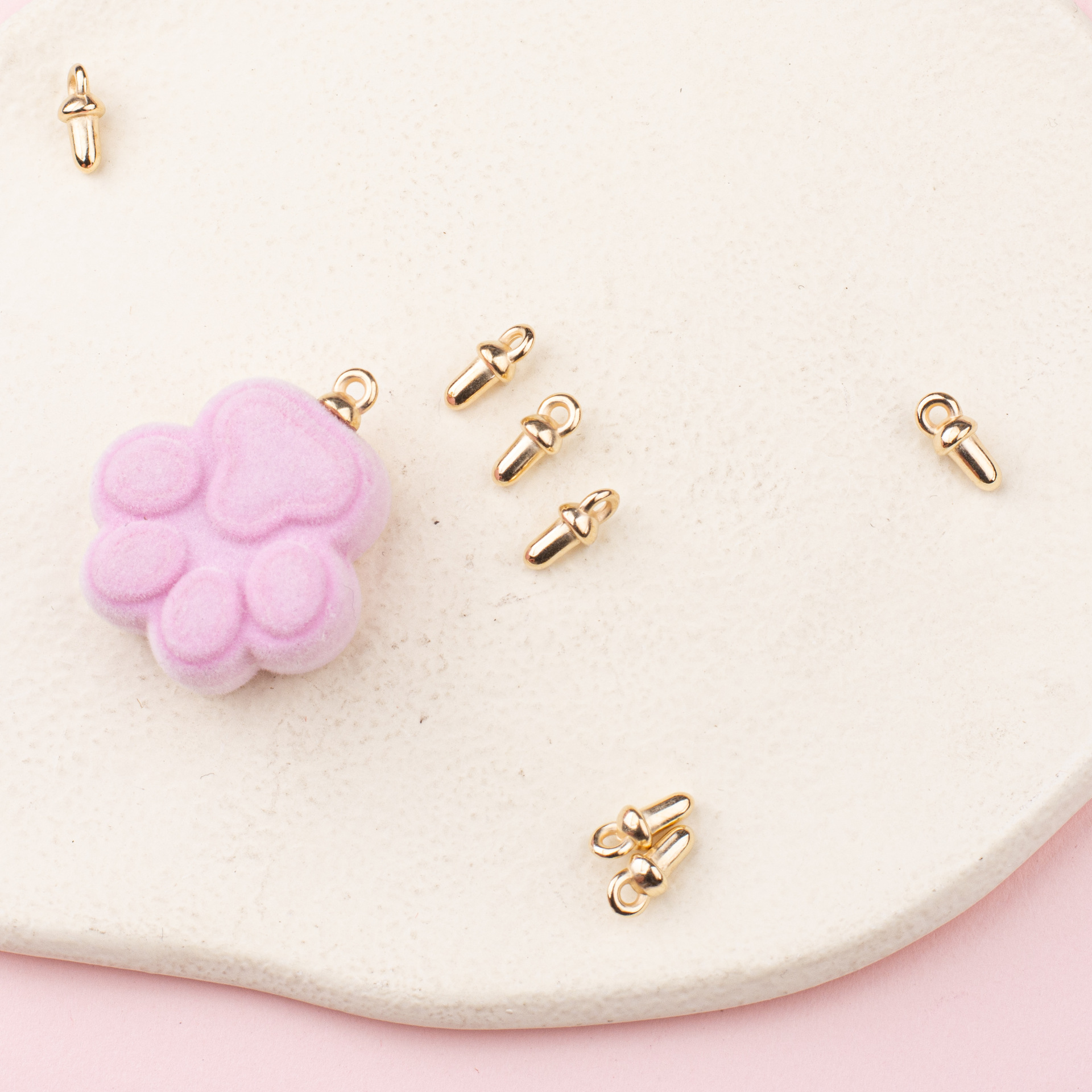 DIY Half-Hole Beads Handmade Jewelry Accessories Connector Horn Nail Fat Head Nail Ccb Plastic Fat Hat Nail Sheep Eye Nail