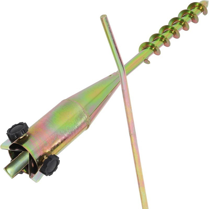 Beach Umbrella Metal Sun Umbrella Pole Stand Beach Garden Sunshade Umbrella Sand Flag Pole Bracket Grass Anchor Ground Pointed Base