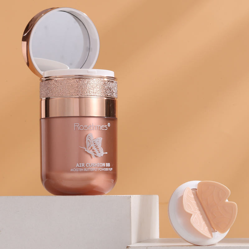Rosetimes water light butterfly puff air cushion BB cream concealer moisturizing brightening skin color Internet celebrity style wholesale delivery