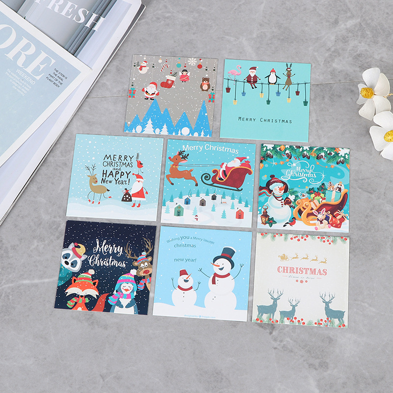 Новая мультяшная рождественская открытка, кастомизированная креативная подарочная открытка, мини-благодарственная карточка