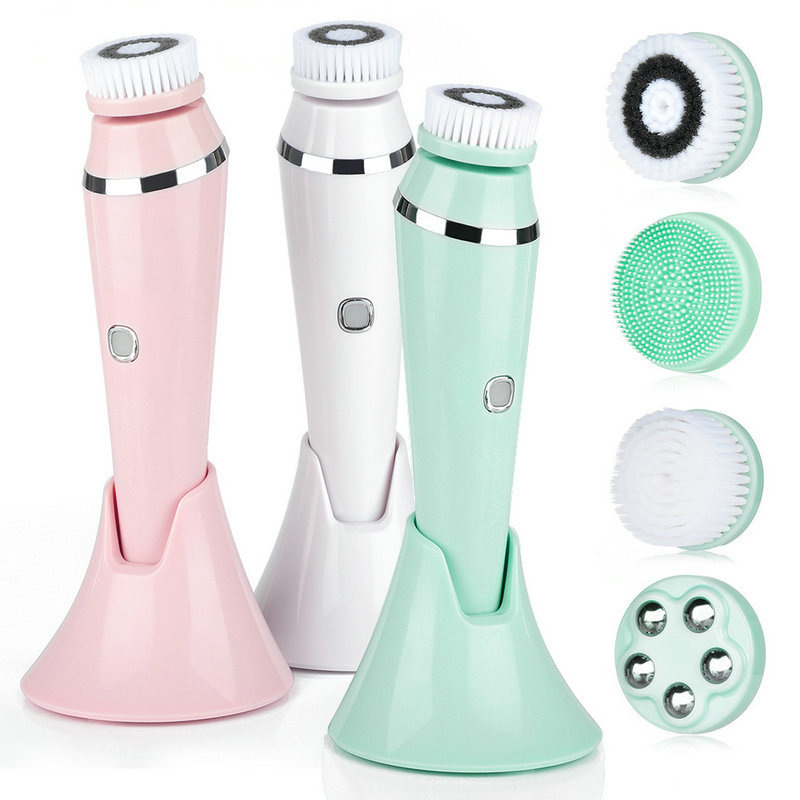 In stock face washing instrument facial cleansing instrument female electric face washing artifact rotating massage pore cleaning soft hair wholesale facial cleansing brush