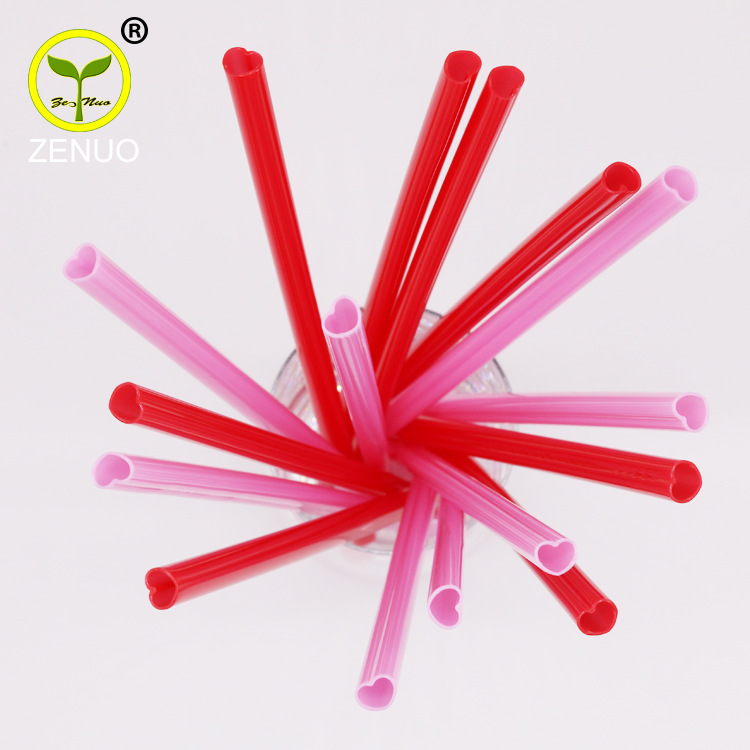 Summer new 11006PP creative love straw Valentine's Day straw manufacturers supply Love mouth straight straw