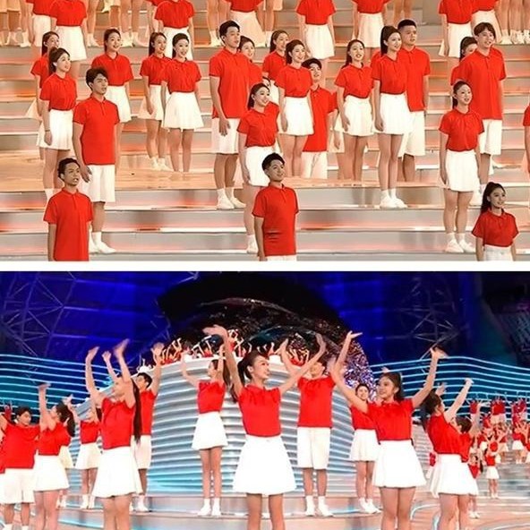 Wang Kai Student Group Chorus Poetry Recitation Singing the Motherland Performance Clothing Sports Meeting Opening Ceremony Cheerleading Performance