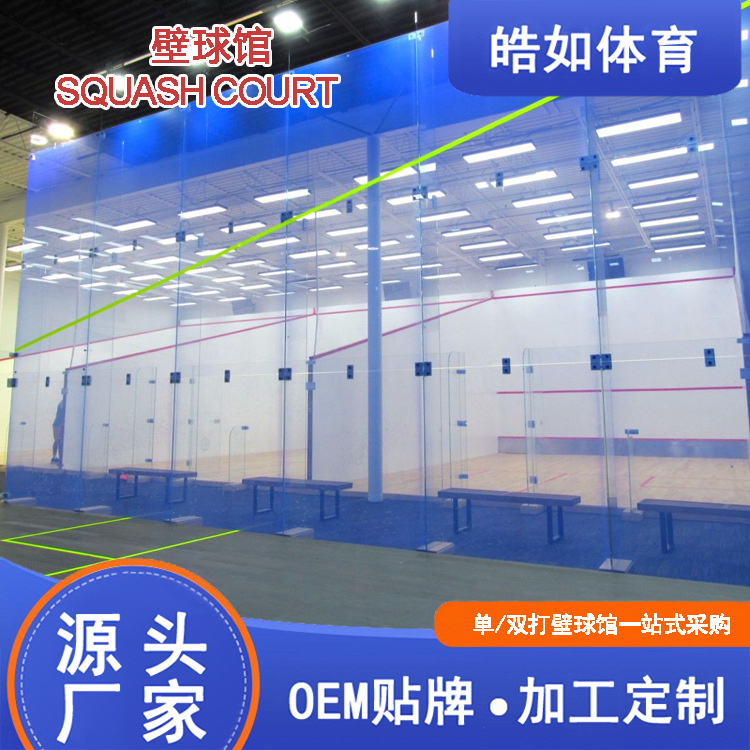 Panoramic Glass Squash Court Aluminum Alloy Hinges Provide Indoor Squash Court Design, Planning, Construction and Tempered Glass