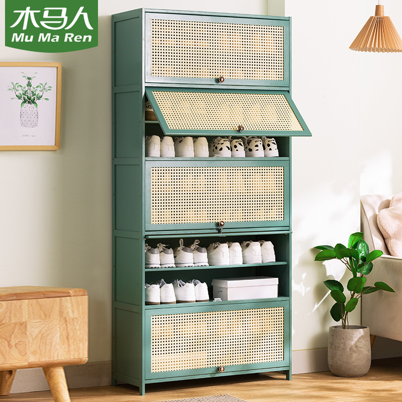 Обувной шкаф, высокий вертикальный, встроенный, для узких дверей, многослойный